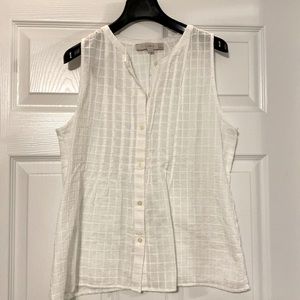 Loft Button Down Sleeveless Top